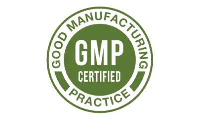 Good Manufacturing Practice certification mark verifying third-party audited production standards